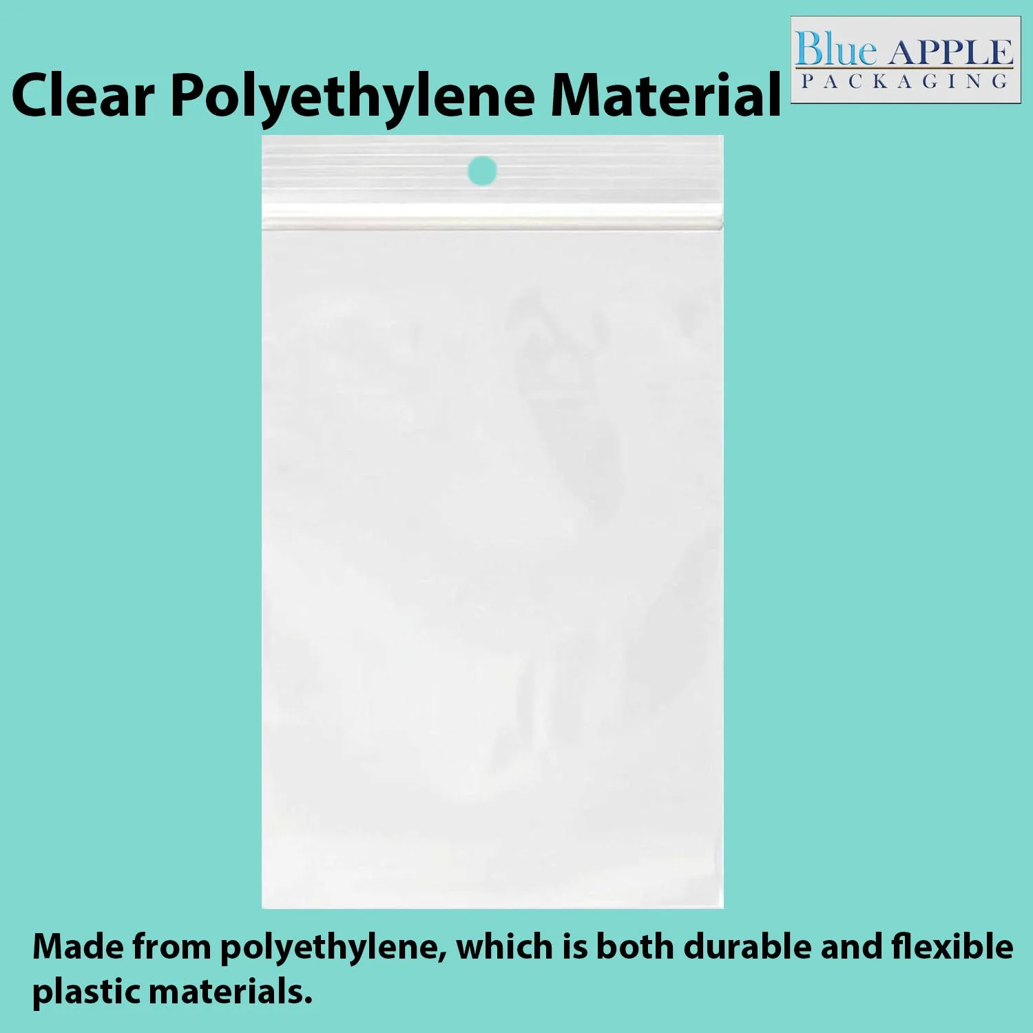10X12 inches Reclosable Poly Bags with Hang Hole 4 Mil (LDPE) Single Track Zipper
