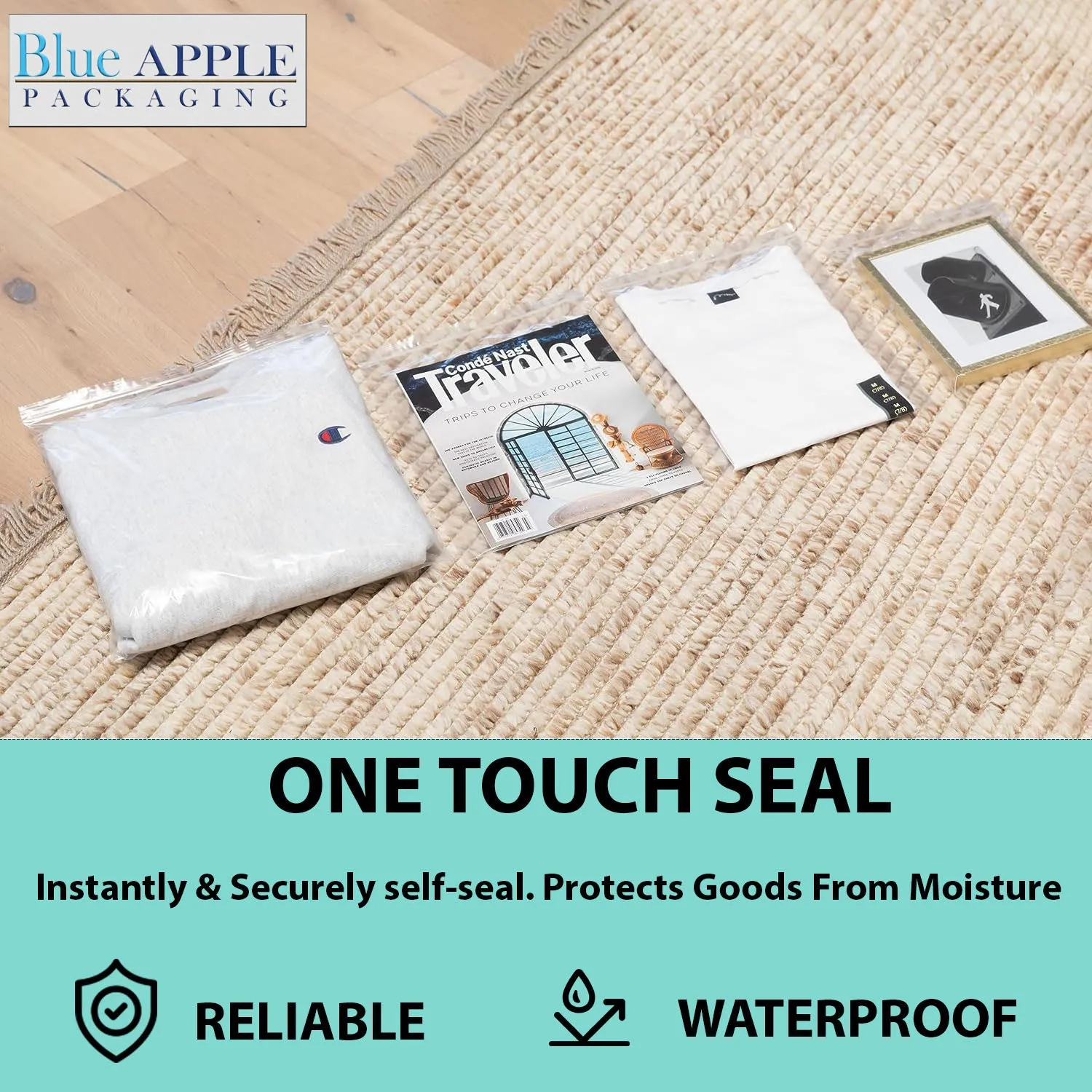 10X12 inches Reclosable Poly Bags with Hang Hole 4 Mil (LDPE) Single Track Zipper