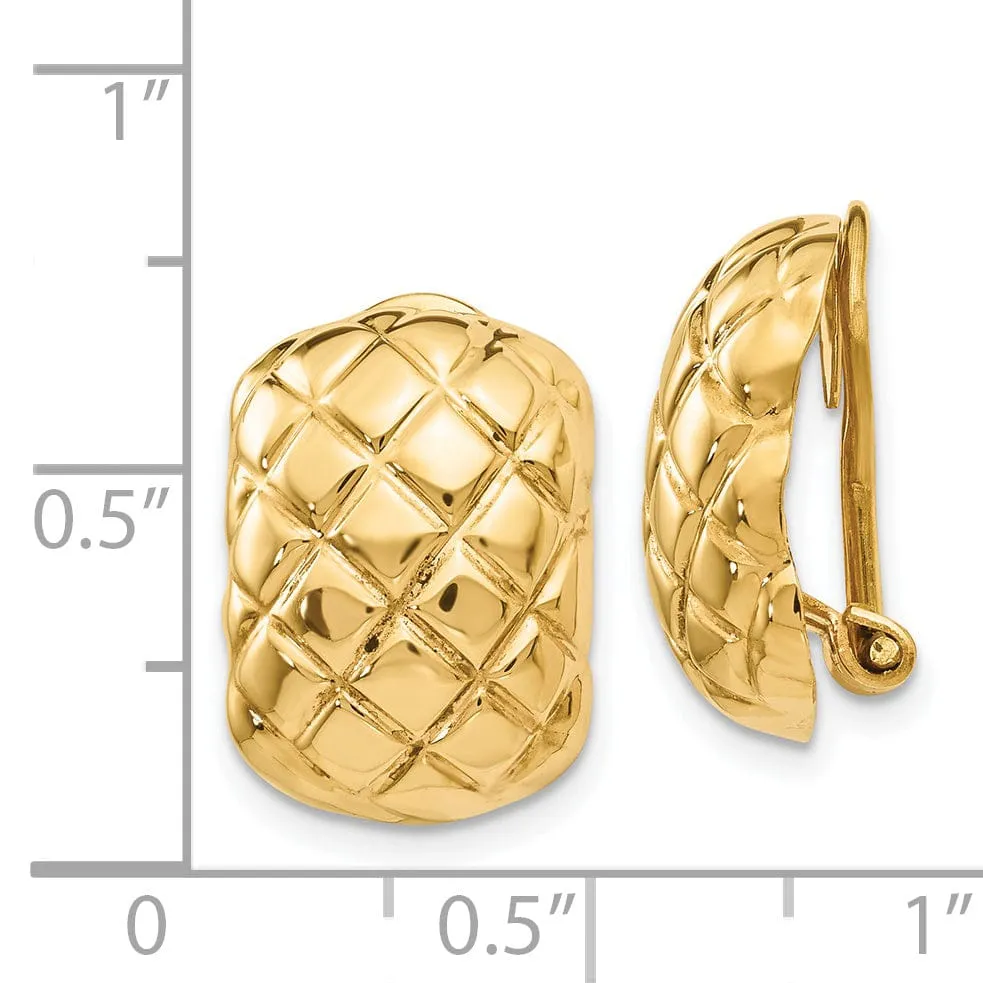 14k Yellow Gold Non-pierced Omegback Earrings