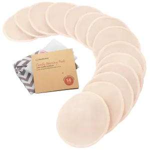 14pk Comfy Organic Nursing Pads, Reusable Breastfeeding Pads