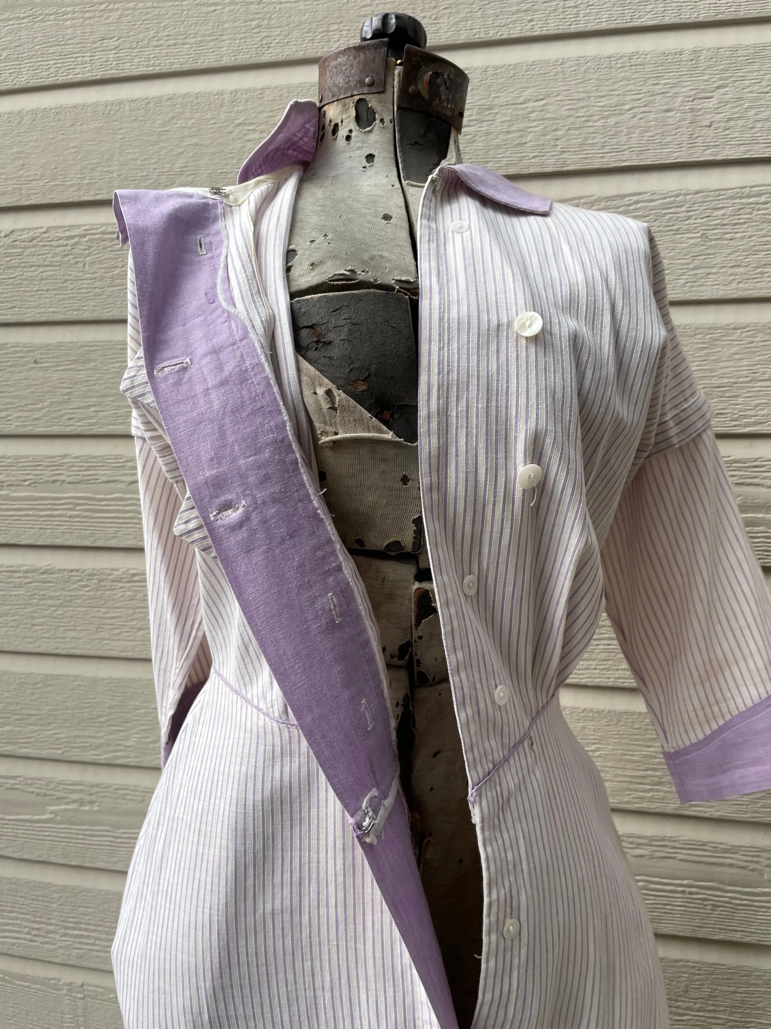 1910s Lavender Sailor Collar Day Dress