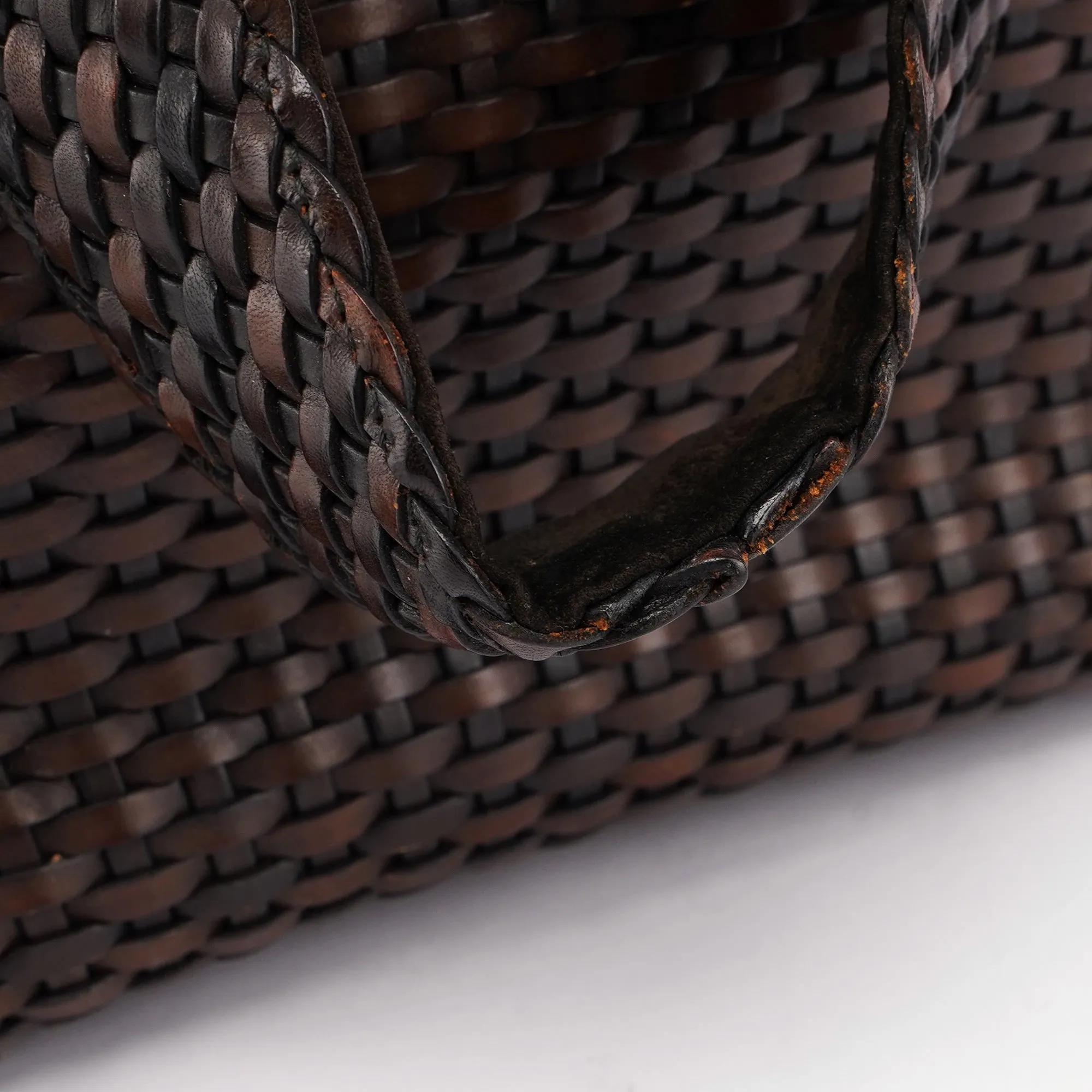 1996 Brown Woven Bamboo 2-Way Bag