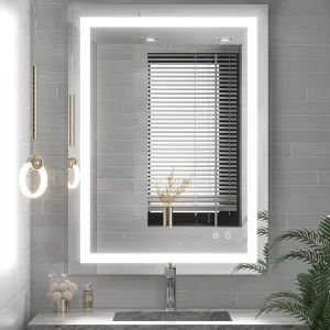 36 X 28 Bathroom Led Vanity Makeup Mirror Dimmable Anti-Fog Wall