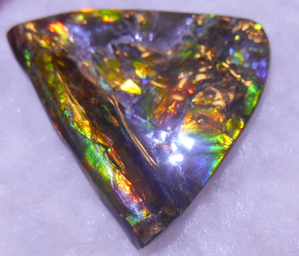 38  x 33  mm  - Natural Edge　Free Form FFN 203  Ammolite ナチュラル　ルース　アンモライト フリーフォーム