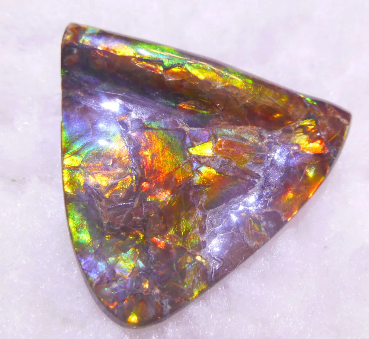 38  x 33  mm  - Natural Edge　Free Form FFN 203  Ammolite ナチュラル　ルース　アンモライト フリーフォーム