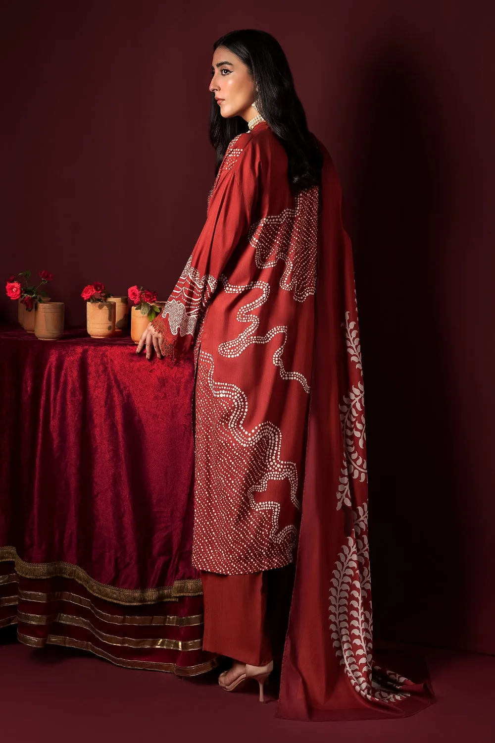 3PC Unstitched | Printed Linen Suit