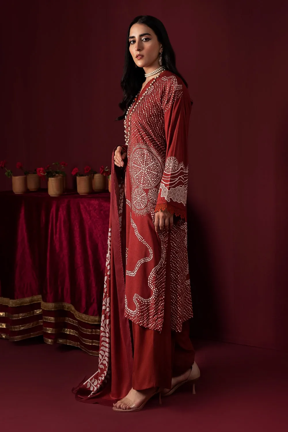 3PC Unstitched | Printed Linen Suit