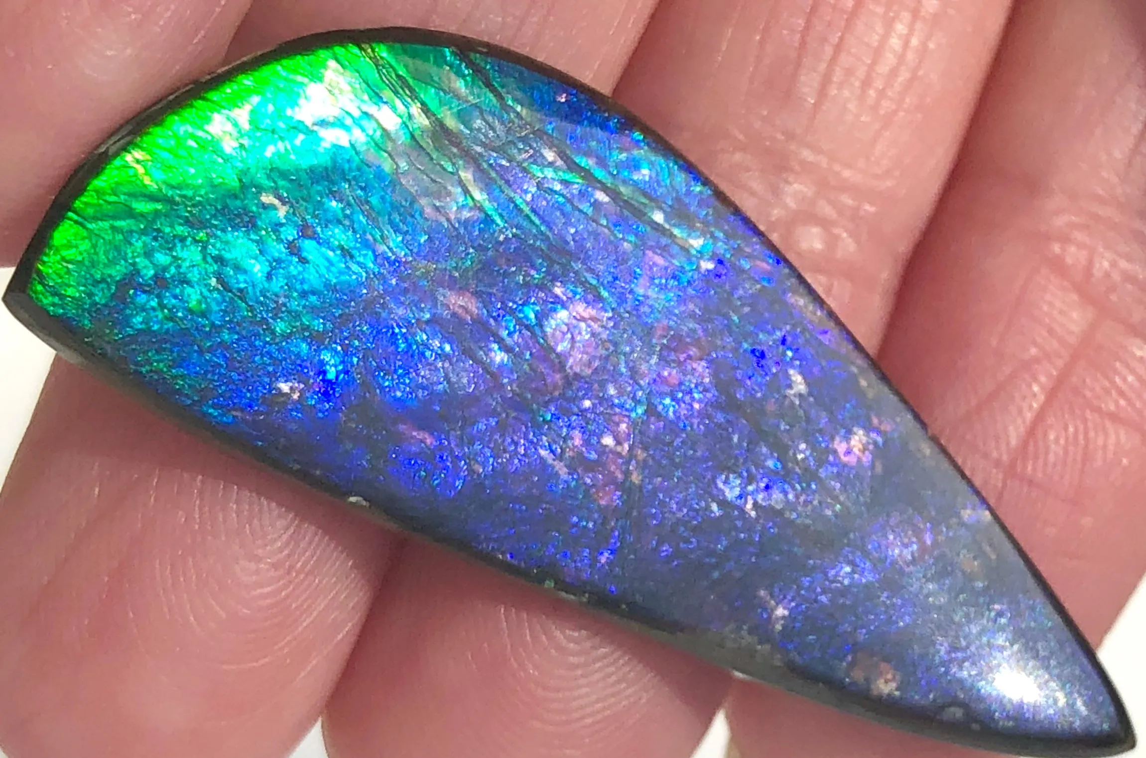 41x16mm    Natural  Free Form . FFN358  Ammolite  ナチュラル　ルース　アンモライト フリーフォーム