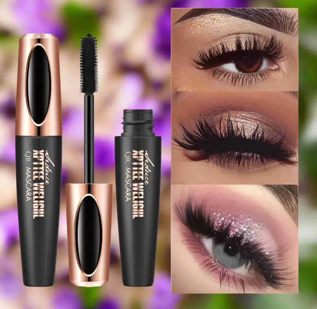 4D Silk Fiber Lash Curling Mascara - Waterproof, Smudge-Proof, Intense Curl for Voluminous Lashes