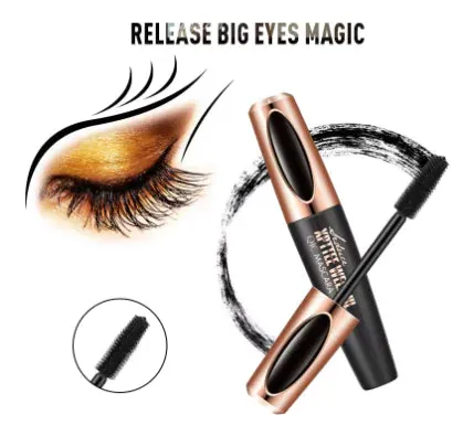 4D Silk Fiber Lash Curling Mascara - Waterproof, Smudge-Proof, Intense Curl for Voluminous Lashes