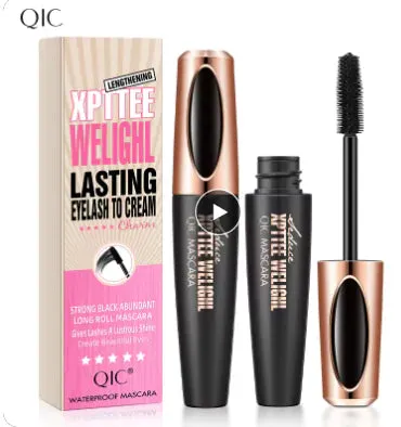 4D Silk Fiber Lash Curling Mascara - Waterproof, Smudge-Proof, Intense Curl for Voluminous Lashes