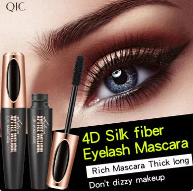 4D Silk Fiber Lash Curling Mascara - Waterproof, Smudge-Proof, Intense Curl for Voluminous Lashes