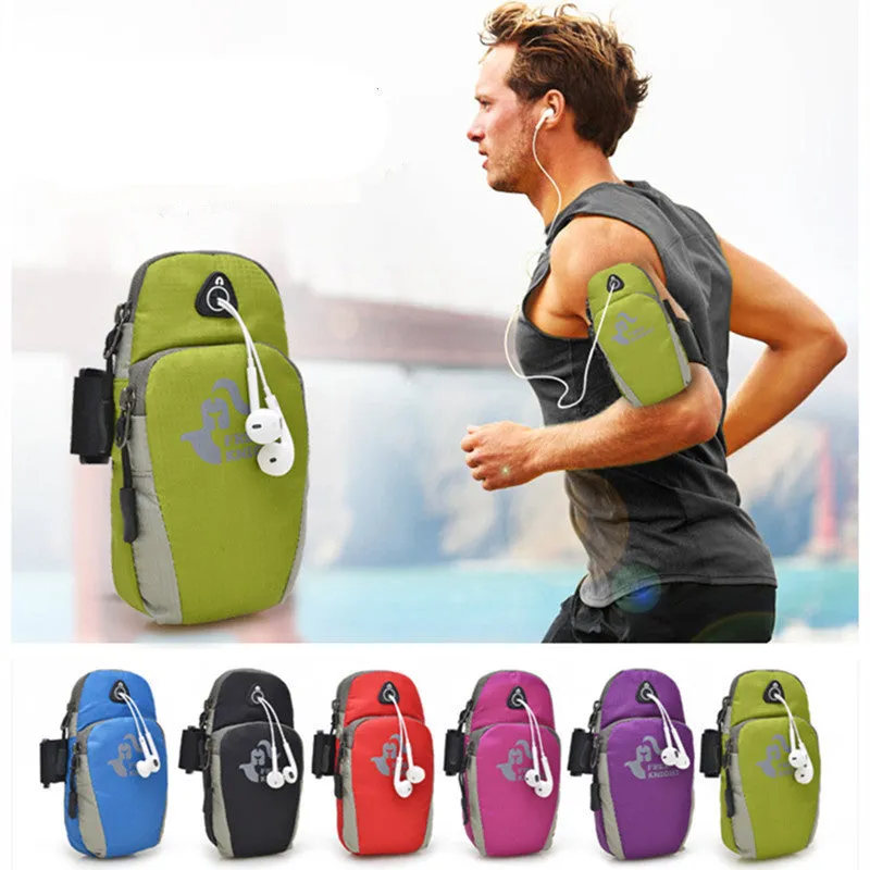5.5inch Running Jogging GYM Protective Phone Bag Sports Wrist Bag Arm Bag , Outdoor Waterproof Nylon Hand Bag For Camping Hiking