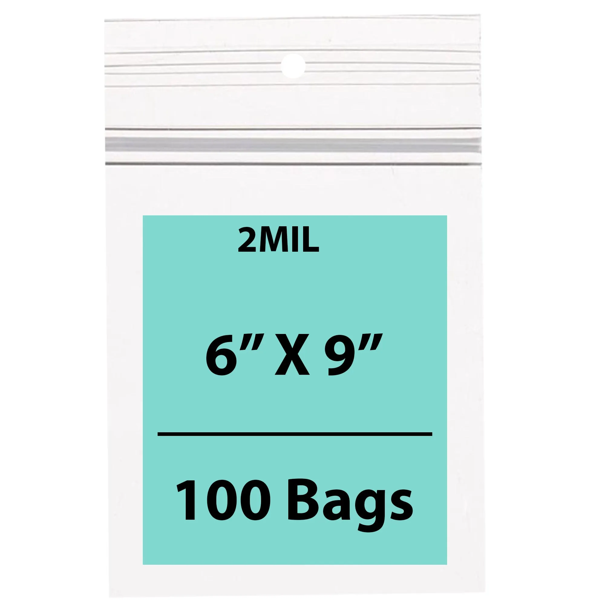 6X9 Inches Polypropylene ZipLock Bags W/ Hang Hole 2 Mil Clear