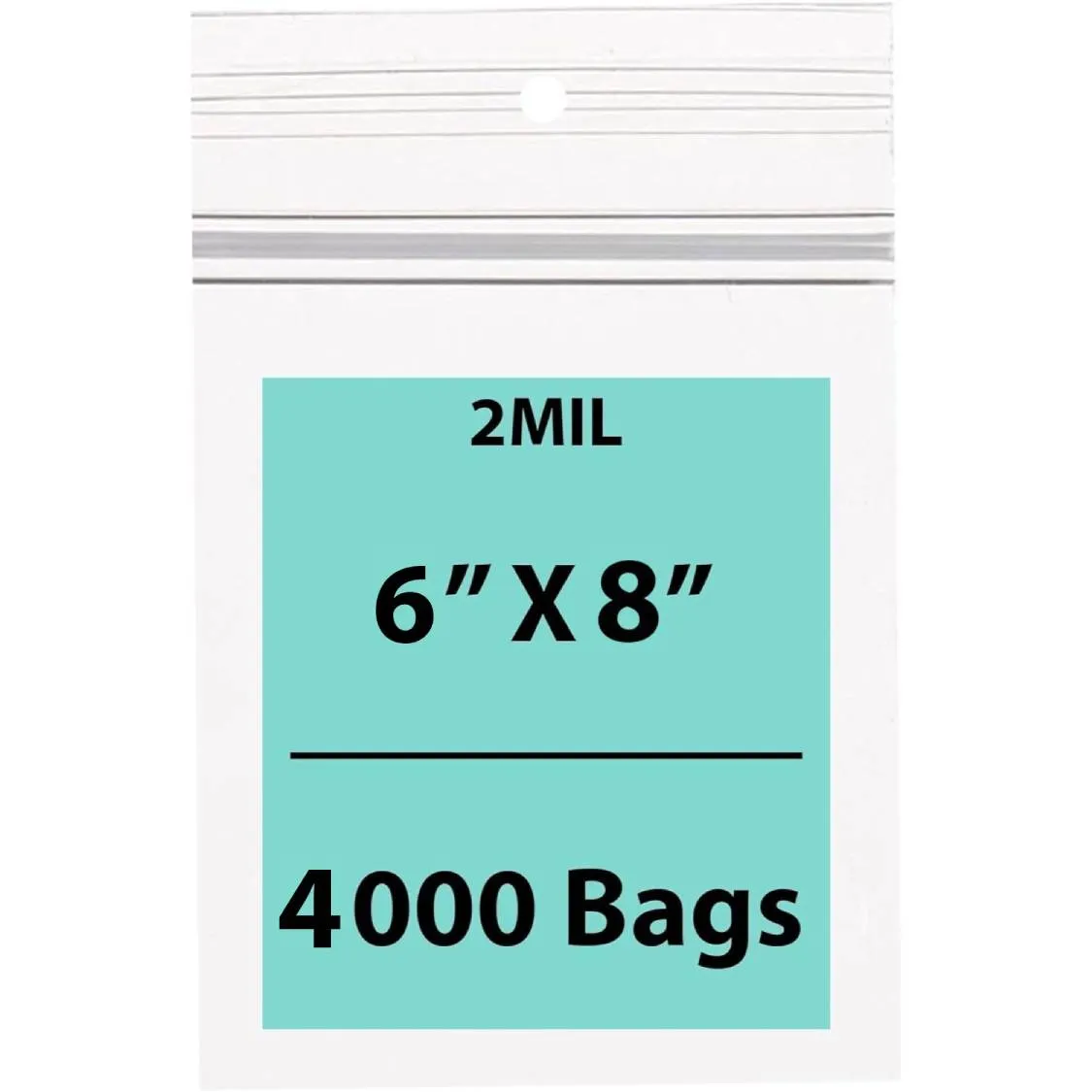 6X9 Inches Polypropylene ZipLock Bags W/ Hang Hole 2 Mil Clear