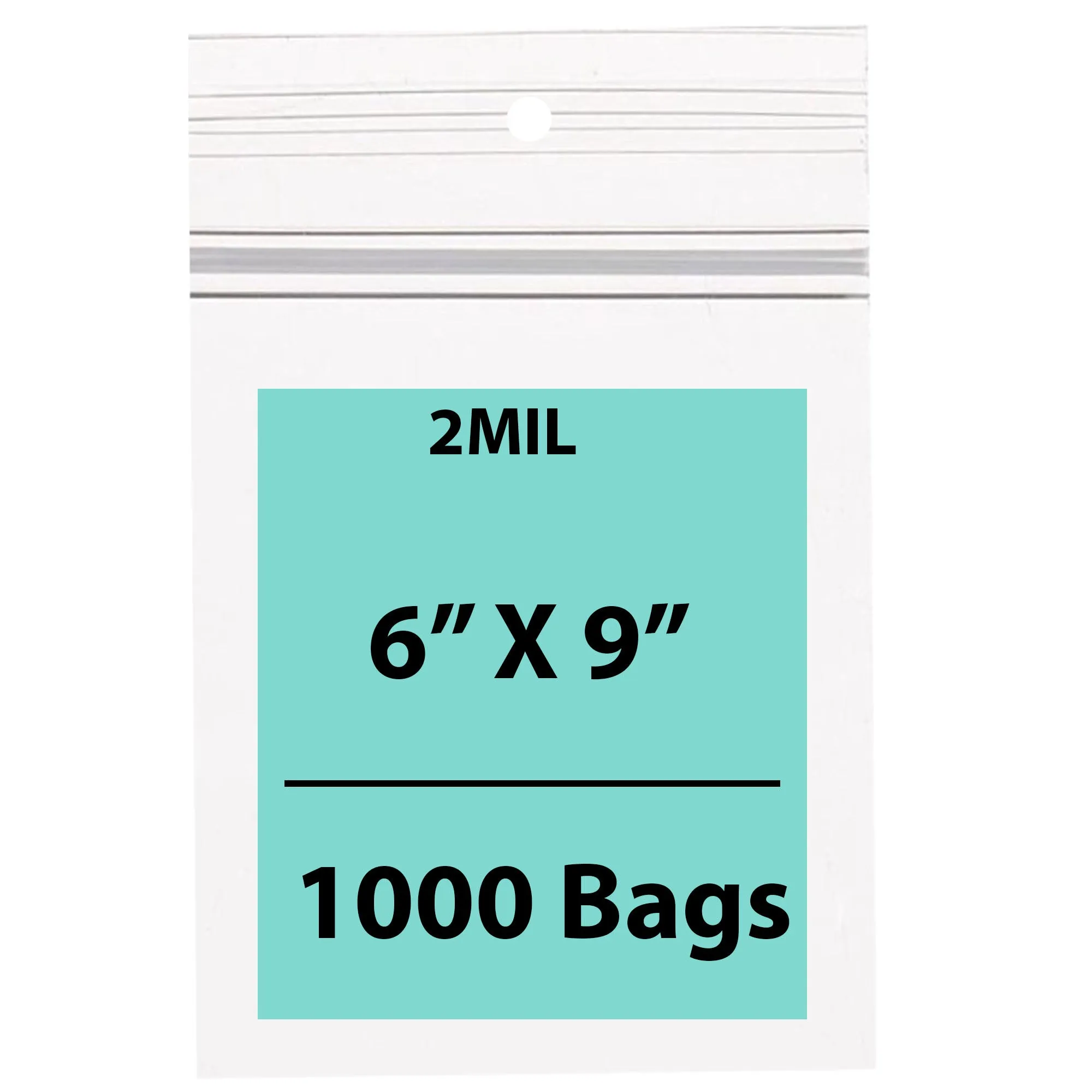 6X9 Inches Polypropylene ZipLock Bags W/ Hang Hole 2 Mil Clear