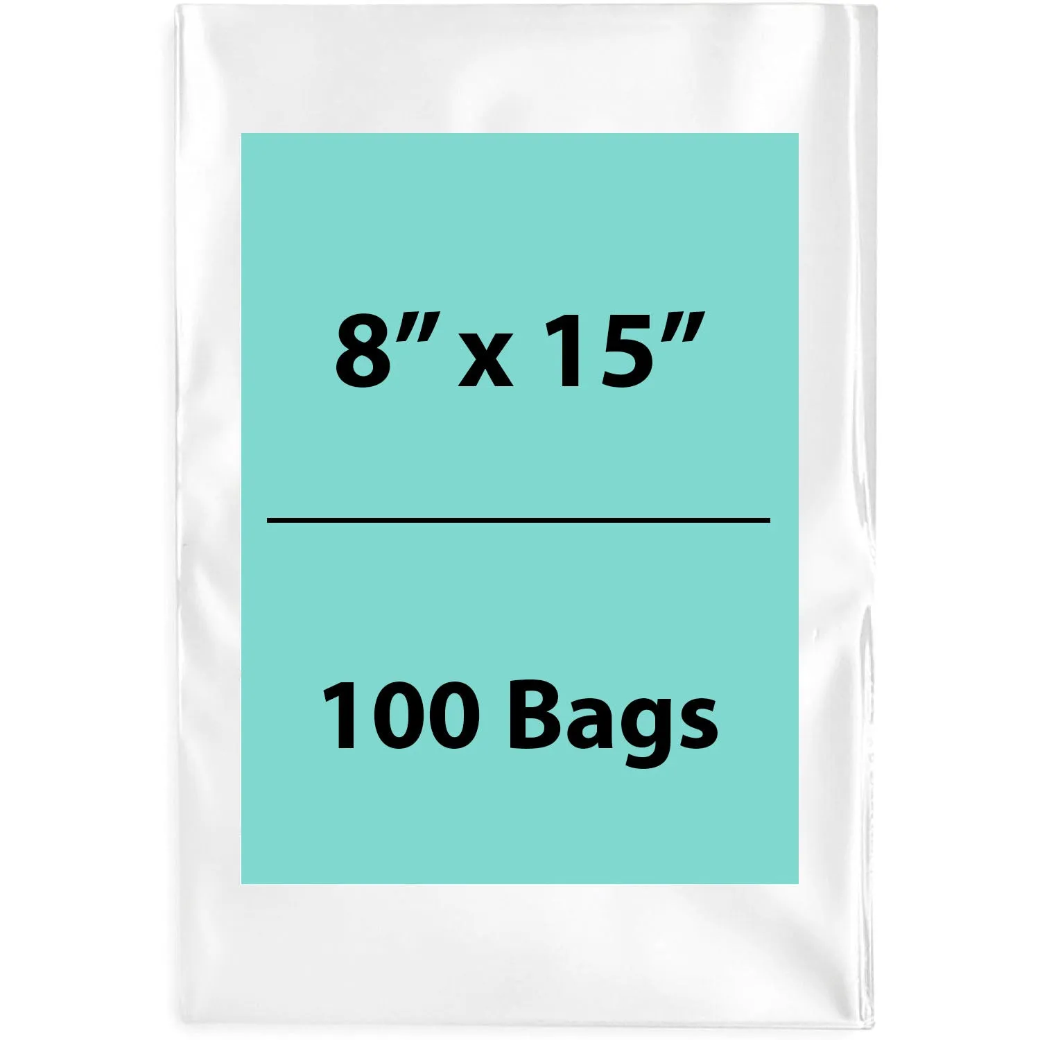 8X15 inches Clear Flat Poly Bags 2Mil Open Top (LDPE)