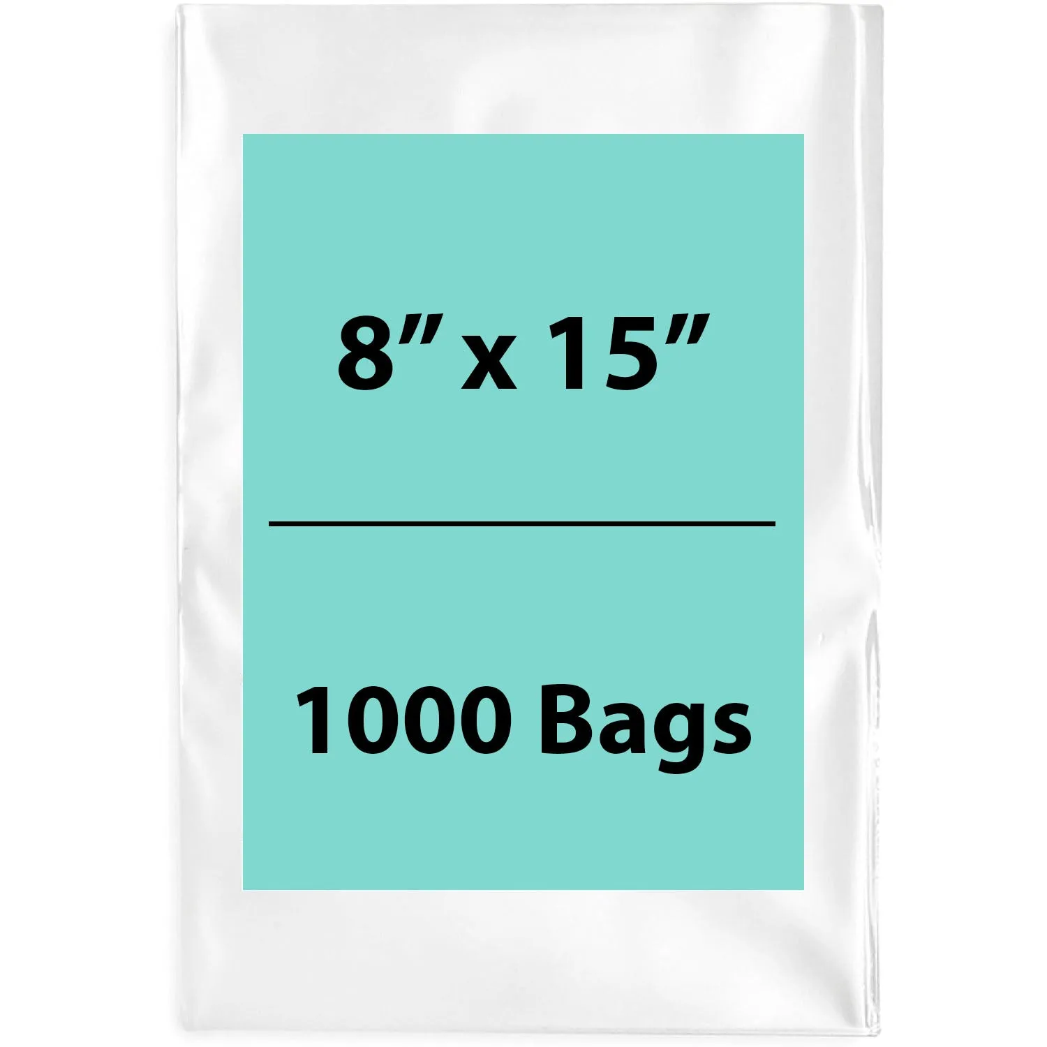 8X15 inches Clear Flat Poly Bags 2Mil Open Top (LDPE)