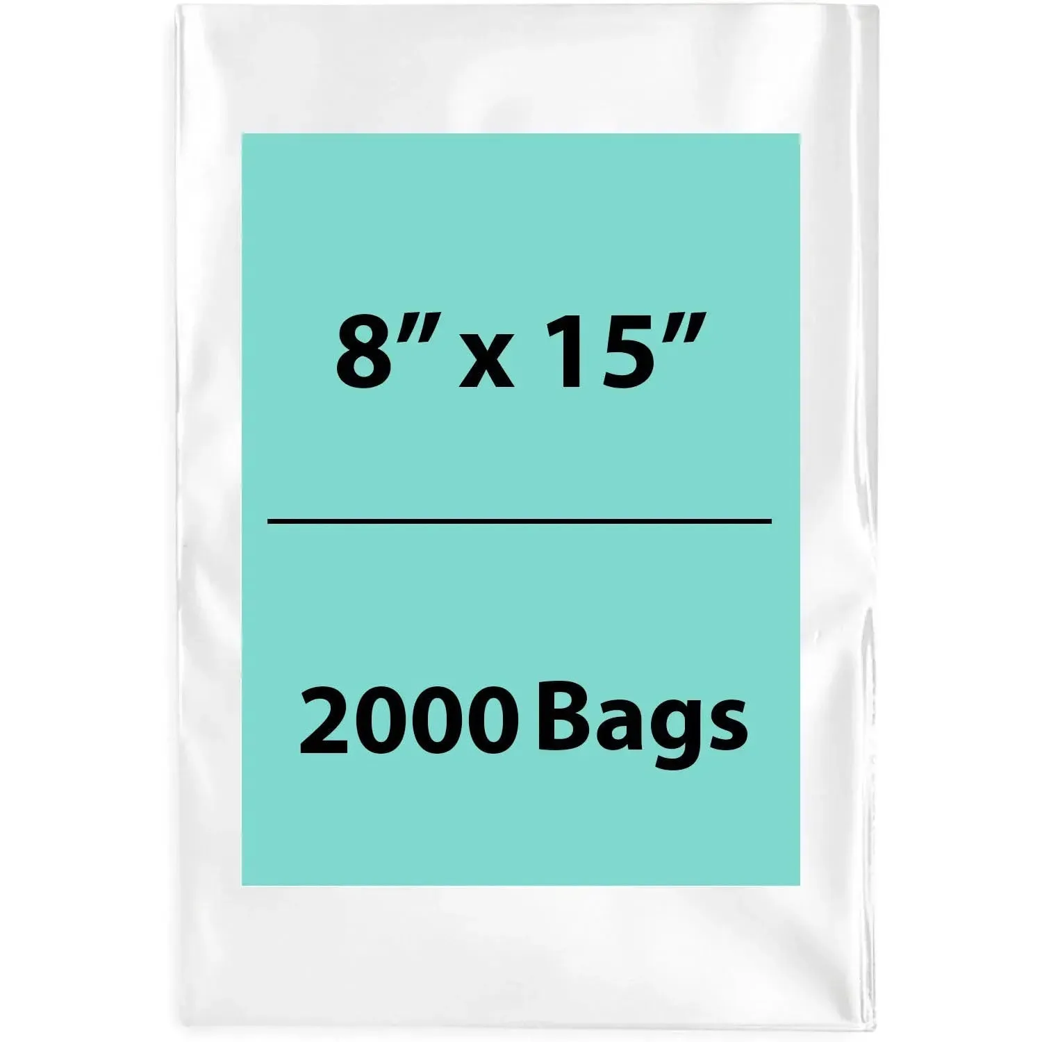 8X15 inches Clear Flat Poly Bags 2Mil Open Top (LDPE)
