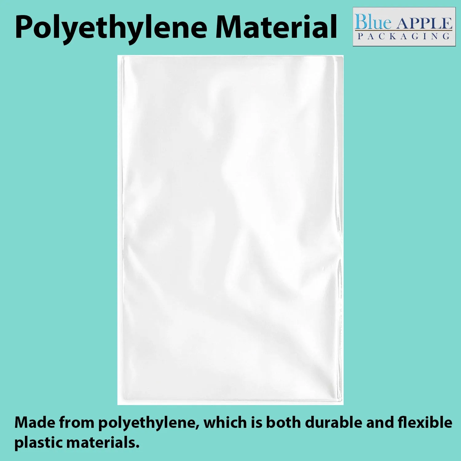 8X15 inches Clear Flat Poly Bags 2Mil Open Top (LDPE)