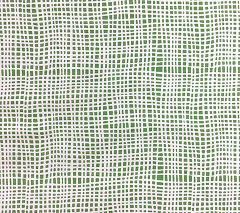 Alan Campbell Fabric: Criss Cross - Custom Green on White Belgian Linen / Cotton