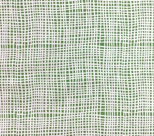 Alan Campbell Fabric: Criss Cross - Custom Green on White Belgian Linen / Cotton