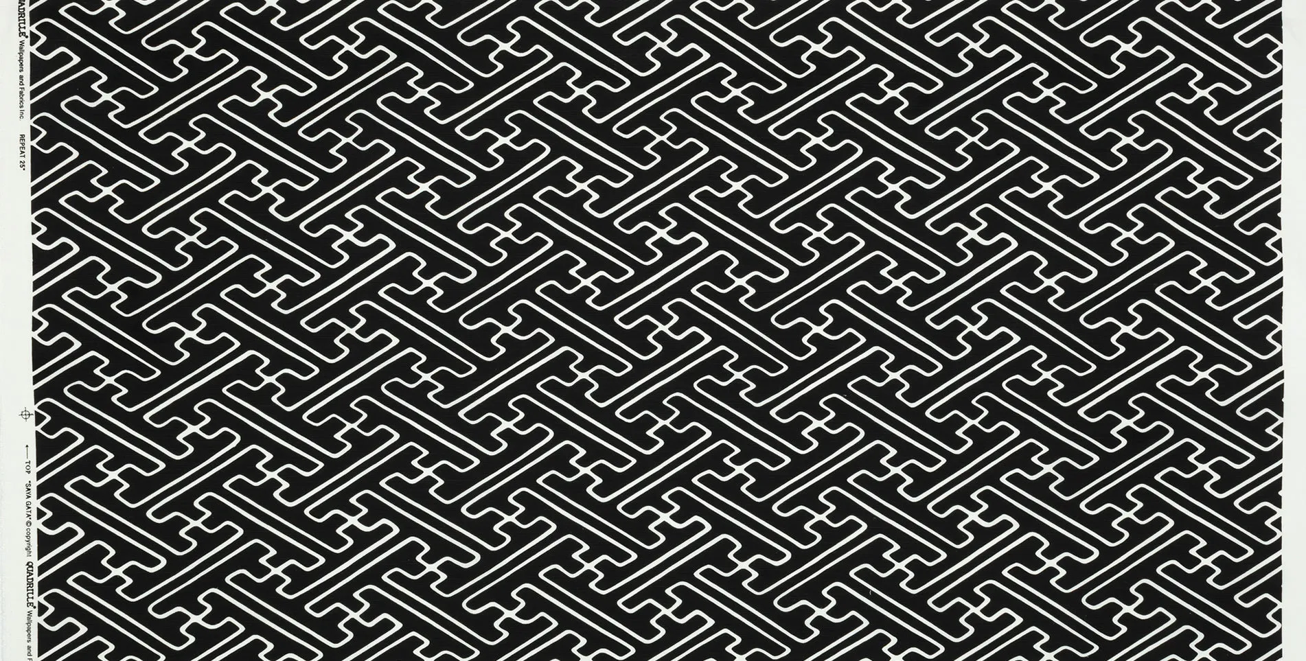 Alan Campbell Fabric: Saya Gata - Custom Black on White Belgian Linen / Cotton
