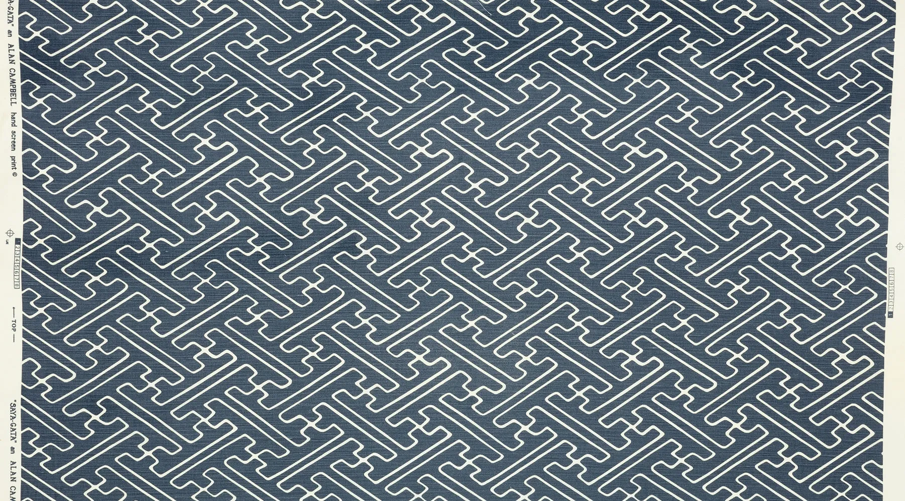 Alan Campbell Fabric: Saya Gata - Custom Slate Navy on Tinted Belgian Linen / Cotton