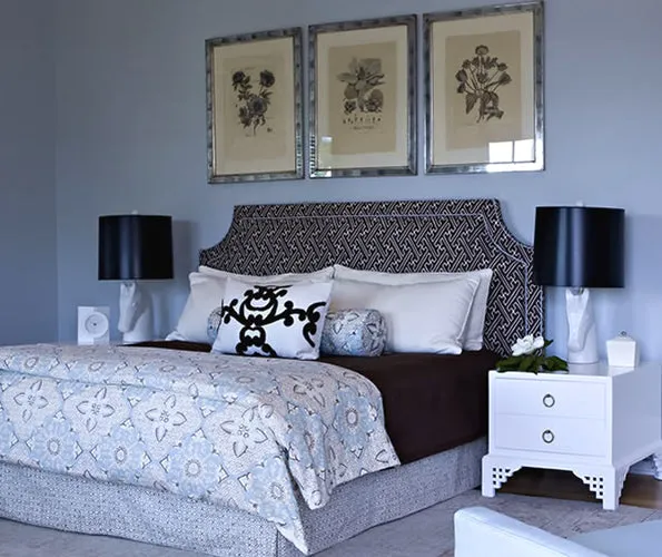 Alan Campbell Fabric: Saya Gata - Custom Slate Navy on Tinted Belgian Linen / Cotton