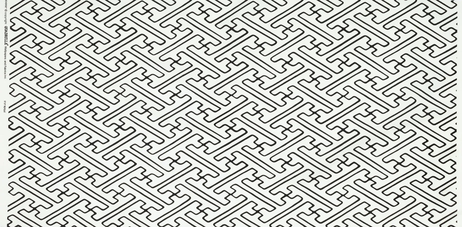 Alan Campbell Fabric: Saya Gata Lines - Custom Black on White Belgian Linen/Cotton
