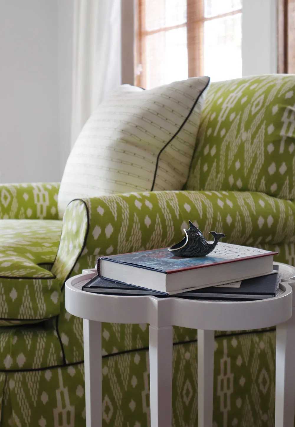 Alan Campbell Fabric: SoHo - Custom Single Green on Belgian Linen / Cotton