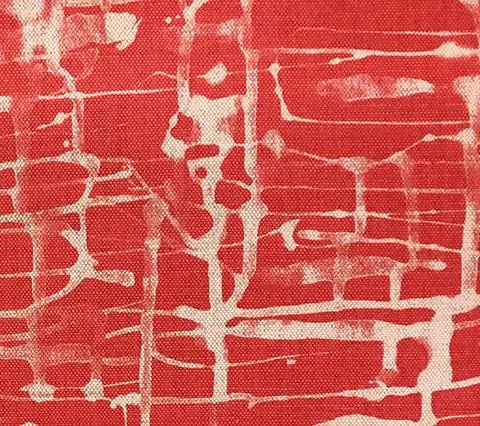 Alan Campbell Fabric: Twill Reverse - Custom Melon on Oatmeal Belgian Linen/Cotton