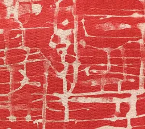 Alan Campbell Fabric: Twill Reverse - Custom Melon on Oatmeal Belgian Linen/Cotton