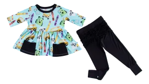 Albert Birdie Peplum Set- Final Sale