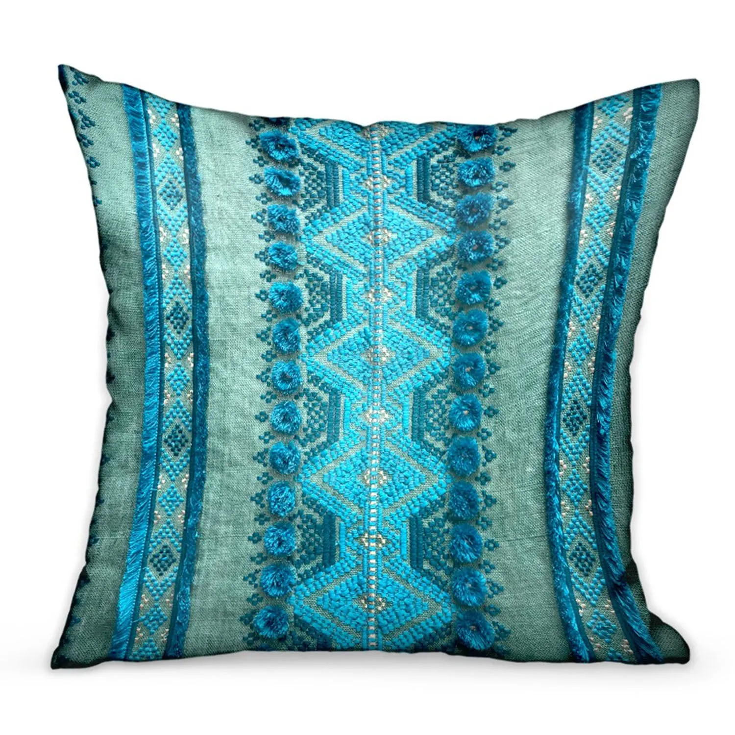 Alexandrite Stripe Green Geometric Luxury Throw Pillow