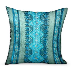 Alexandrite Stripe Green Geometric Luxury Throw Pillow