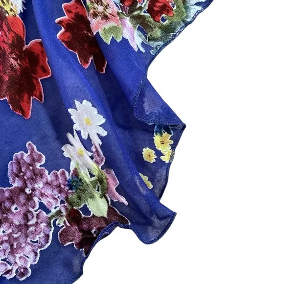 ALICE &amp; OLIVIA Mariel Colorful Bouquet Amera Asymmetrical Ruffle Skirt Size 8
