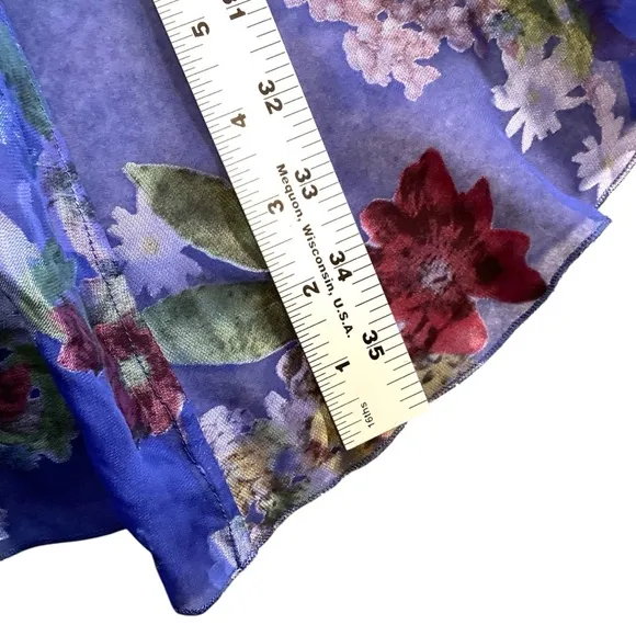 ALICE &amp; OLIVIA Mariel Colorful Bouquet Amera Asymmetrical Ruffle Skirt Size 8