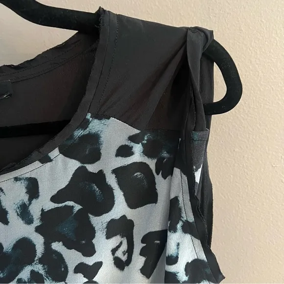 ALLSAINTS Riviera Leo Dress Animal Print Knotted Asymmetrical Sleeveless Grunge
