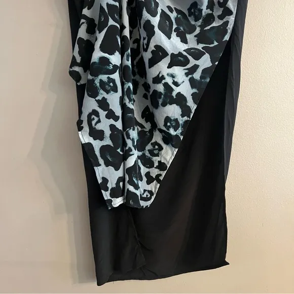 ALLSAINTS Riviera Leo Dress Animal Print Knotted Asymmetrical Sleeveless Grunge