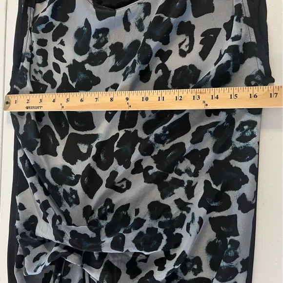 ALLSAINTS Riviera Leo Dress Animal Print Knotted Asymmetrical Sleeveless Grunge