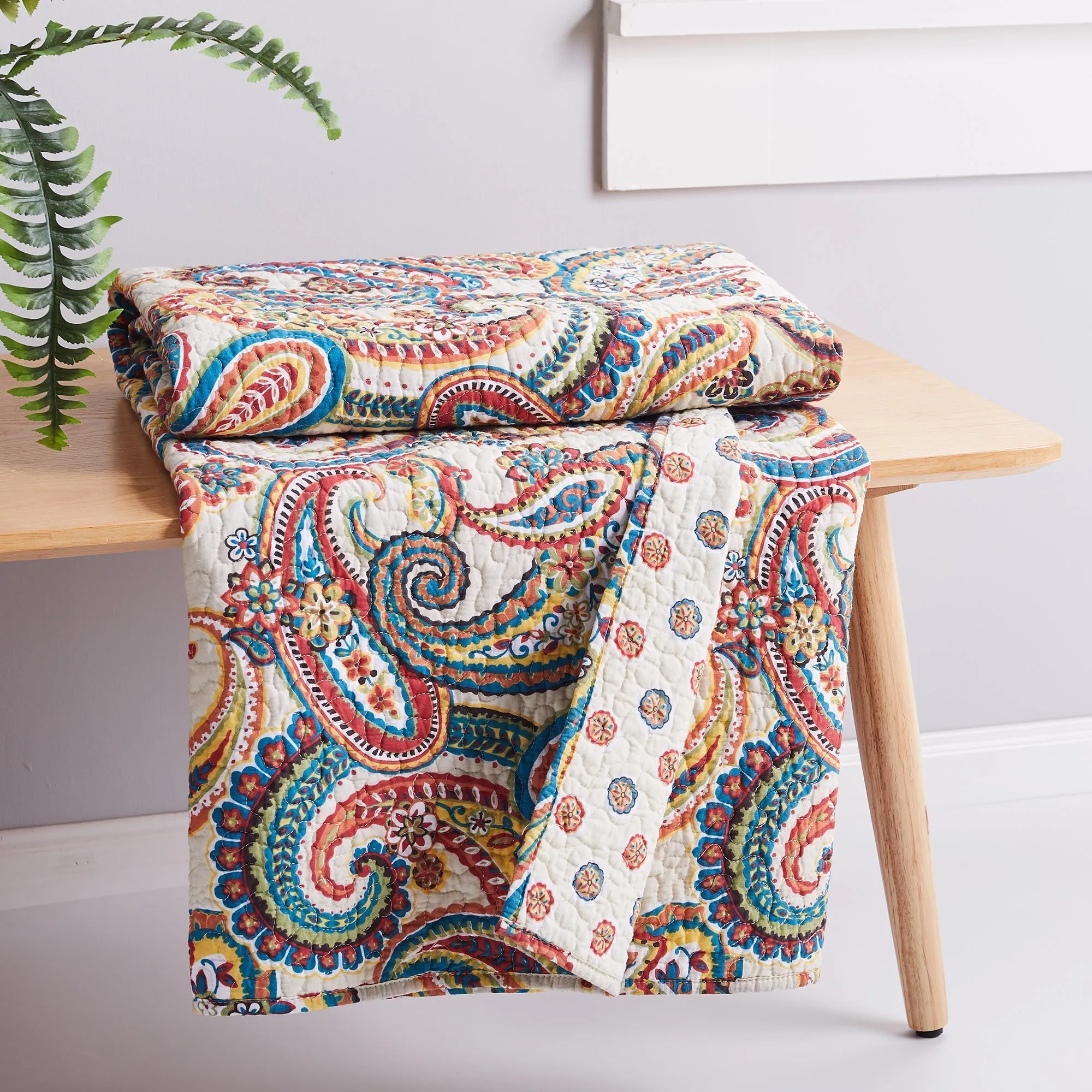 Alyssa Paisley Quilted Throw