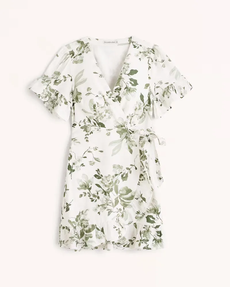 Angel Sleeve Wrap Dress