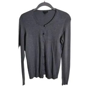 Ann Taylor Grey Silk Cashmere Lightweight Cardigan Sweater Size S