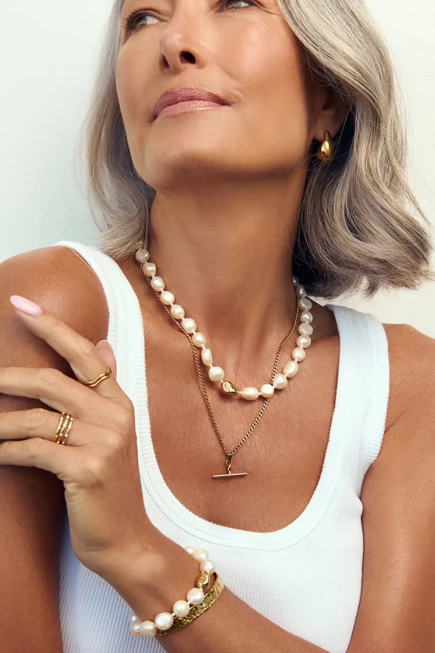 ARMS OF EVE HARIETTE PEARL NECKLACE - GOLD PLATED