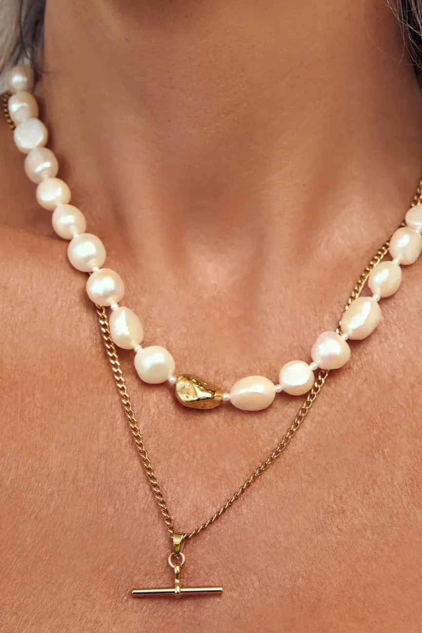 ARMS OF EVE HARIETTE PEARL NECKLACE - GOLD PLATED