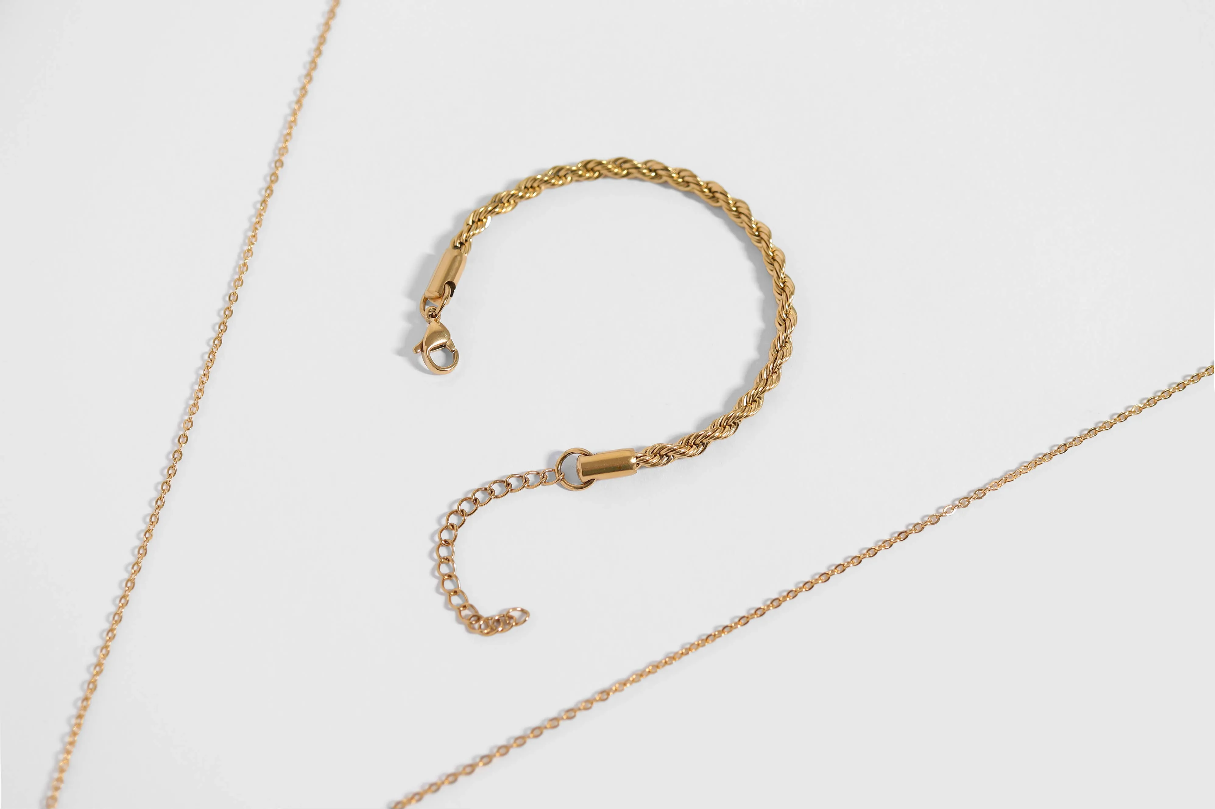 Ashley 18k Gold PVD Rope Chain Bracelet/Anklet