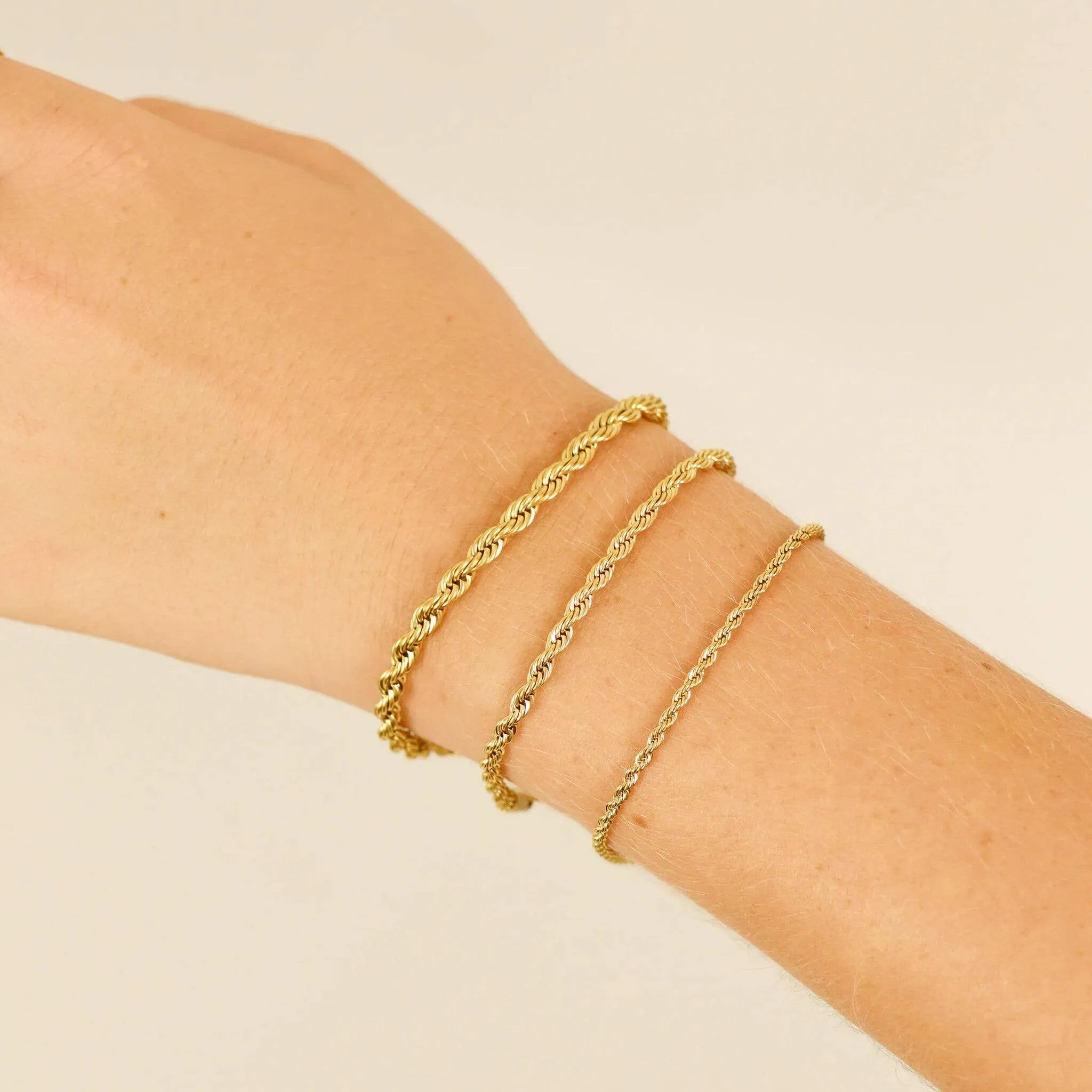 Ashley 18k Gold PVD Rope Chain Bracelet/Anklet