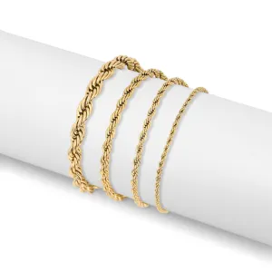 Ashley 18k Gold PVD Rope Chain Bracelet/Anklet
