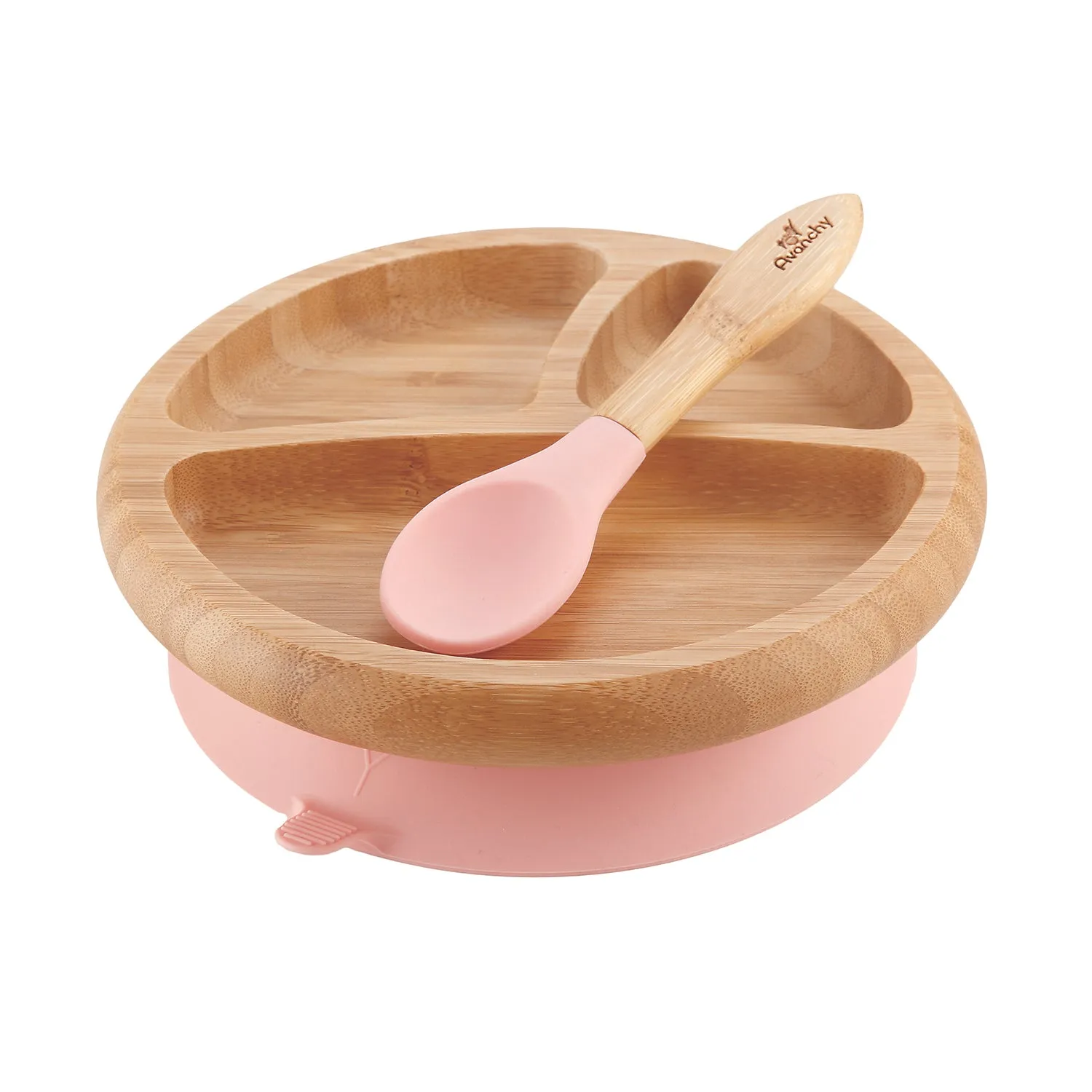 Avanchy Baby Bamboo Suction Plate   Spoon - Assorted